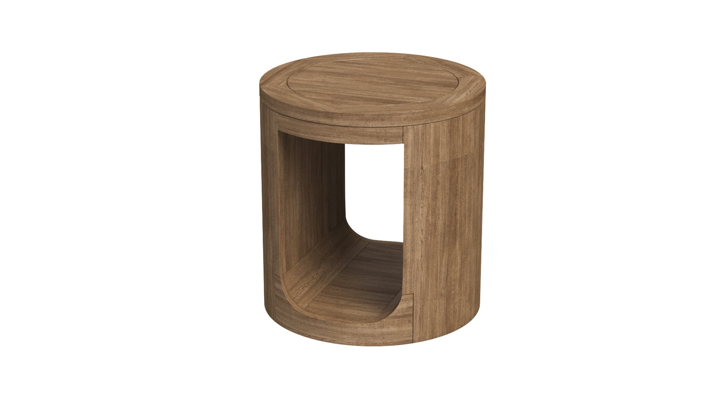 RH Oslo Open Teak Round Side Table 3D Model