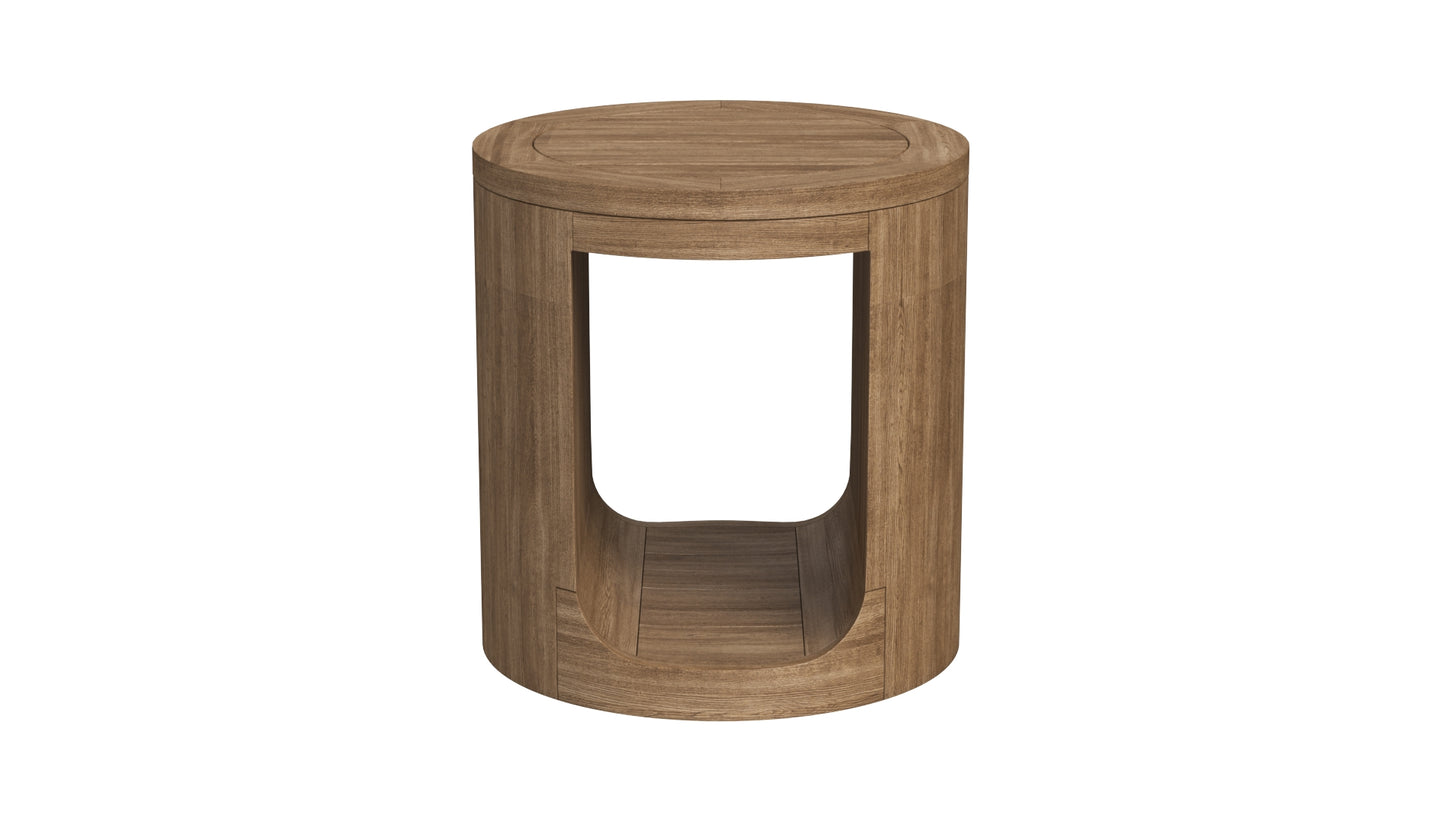 RH Oslo Open Teak Round Side Table 3D Model