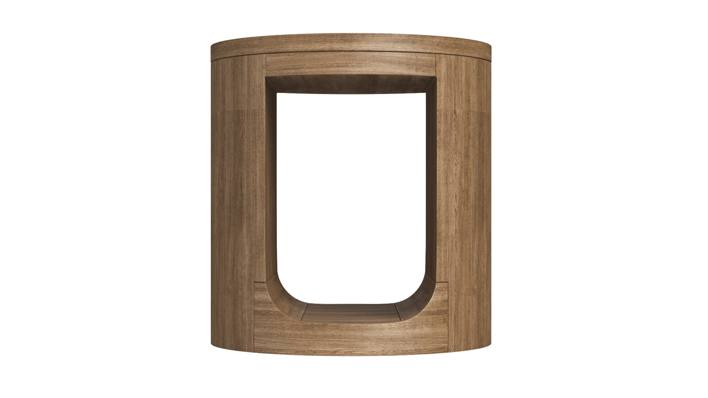 RH Oslo Open Teak Round Side Table 3D Model