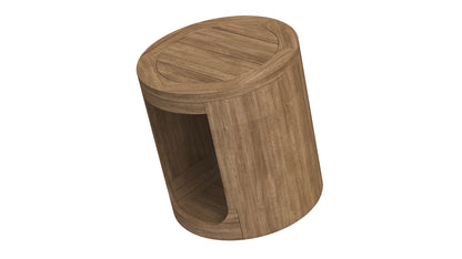 RH Oslo Open Teak Round Side Table 3D Model