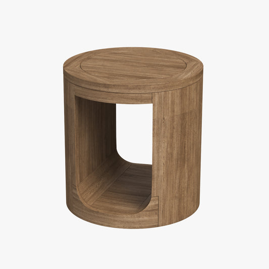 RH Oslo Open Teak Round Side Table 3D Model