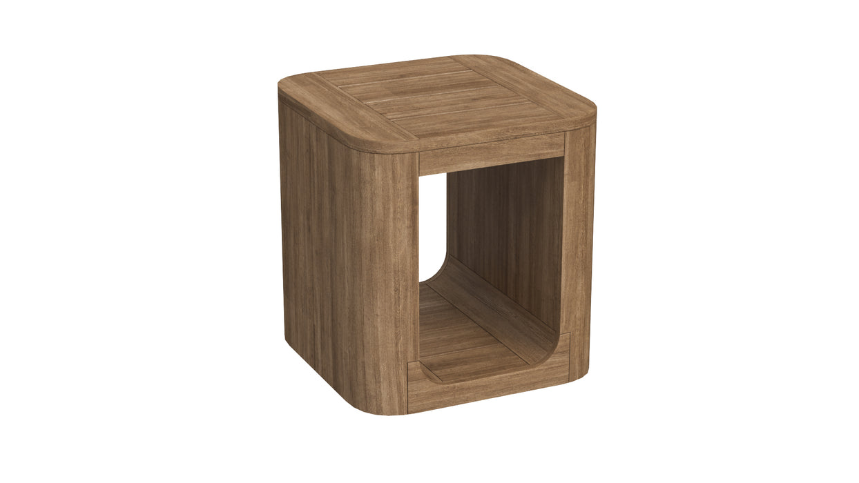 RH Oslo Open Teak Square Side Table 3D Model