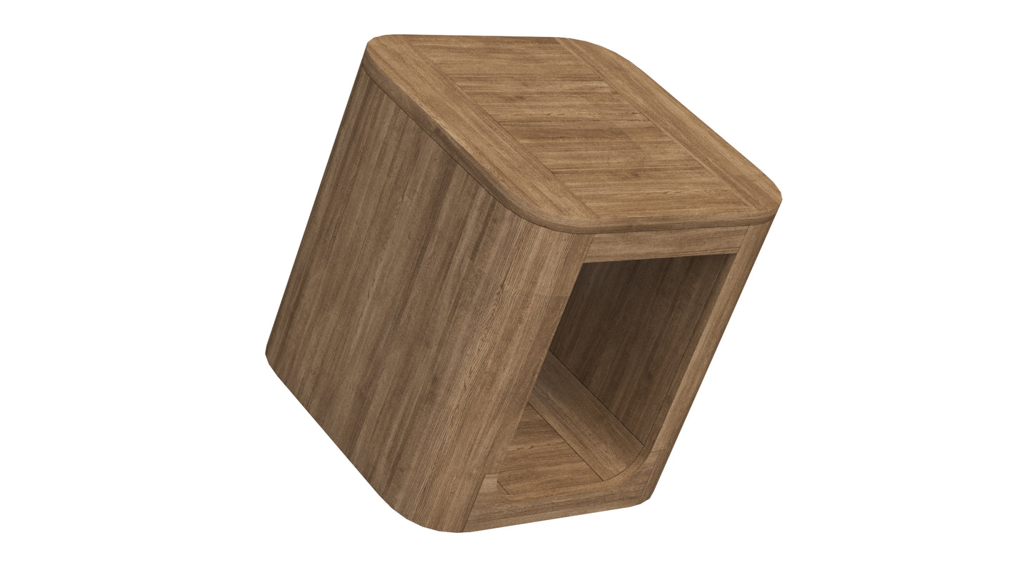 RH Oslo Open Teak Square Side Table 3D Model