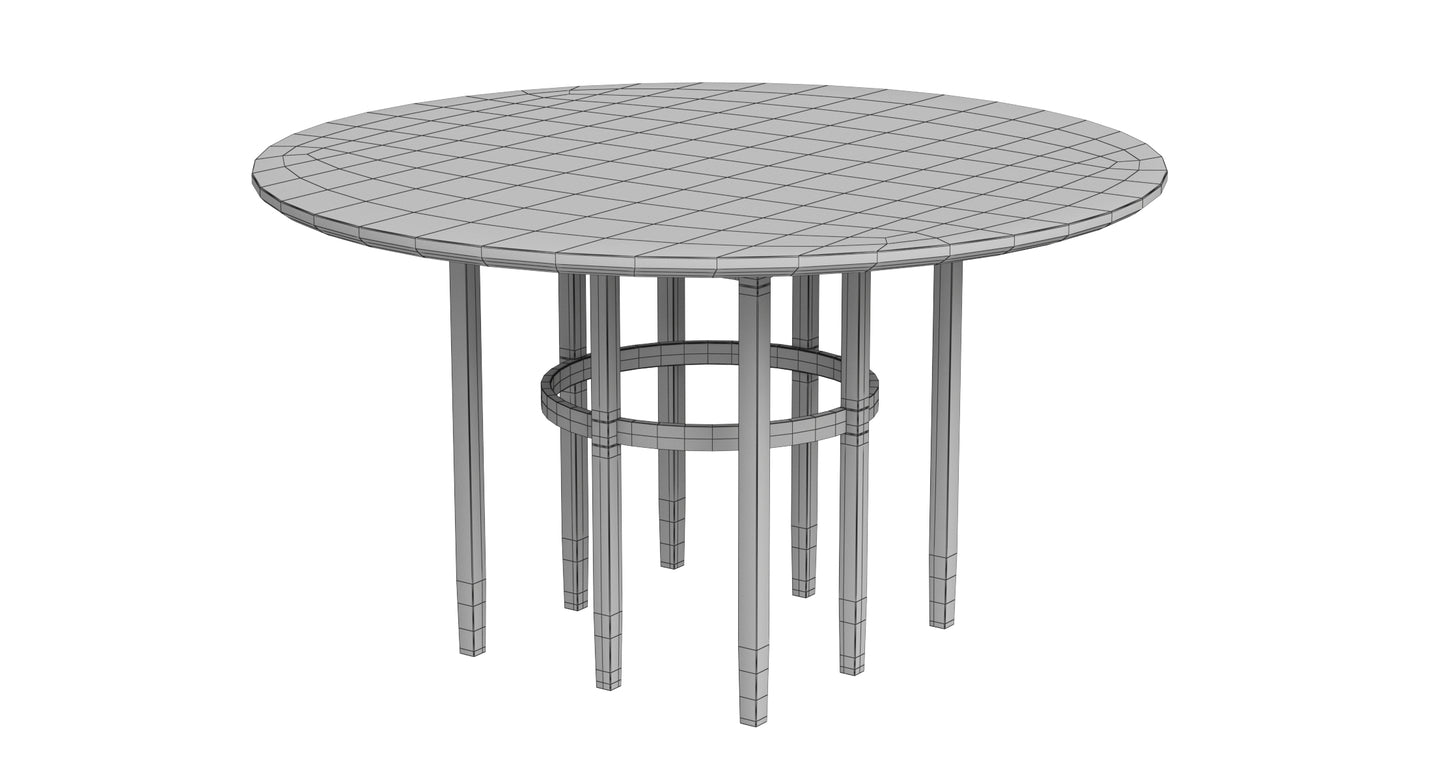 Round Dining Table 3D Model