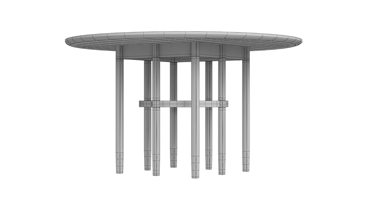 Round Dining Table 3D Model