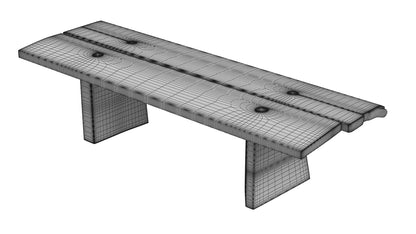 Sculpted Massive Dining Table 3D Model