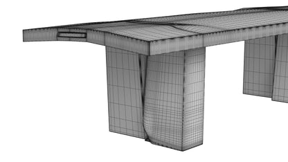 Sculptural Dining Table and Brutalist T-Chair Collection 3D Model