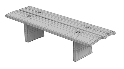 Sculptural Dining Table and Brutalist T-Chair Collection 3D Model