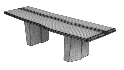 Sculpted Massive Dining Table V9 3D Model