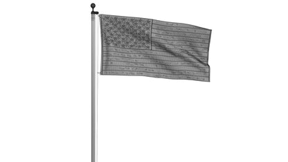 USA Flag on High Flagpole 3D Model