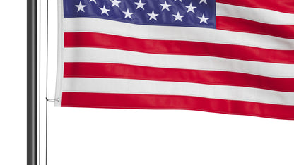 USA Flag on High Flagpole 3D Model