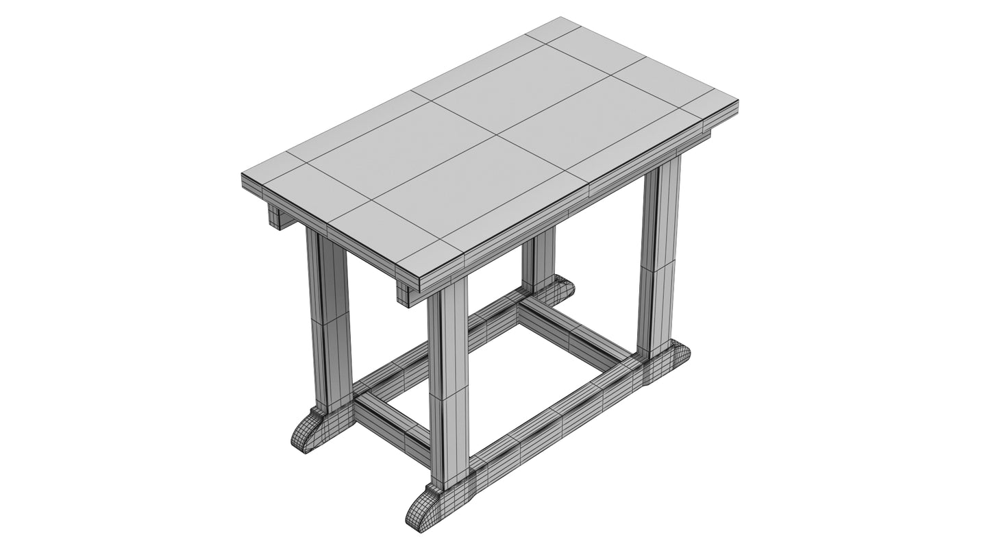 Zinc Top Console Table 3D Model