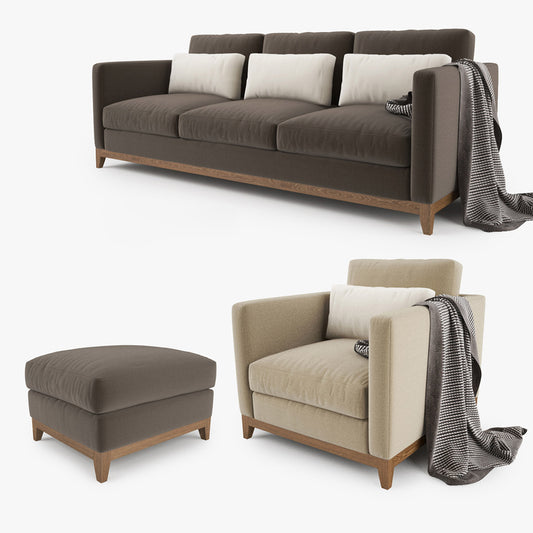 Crate and Barrel Taraval Sofa Collection 3D Model