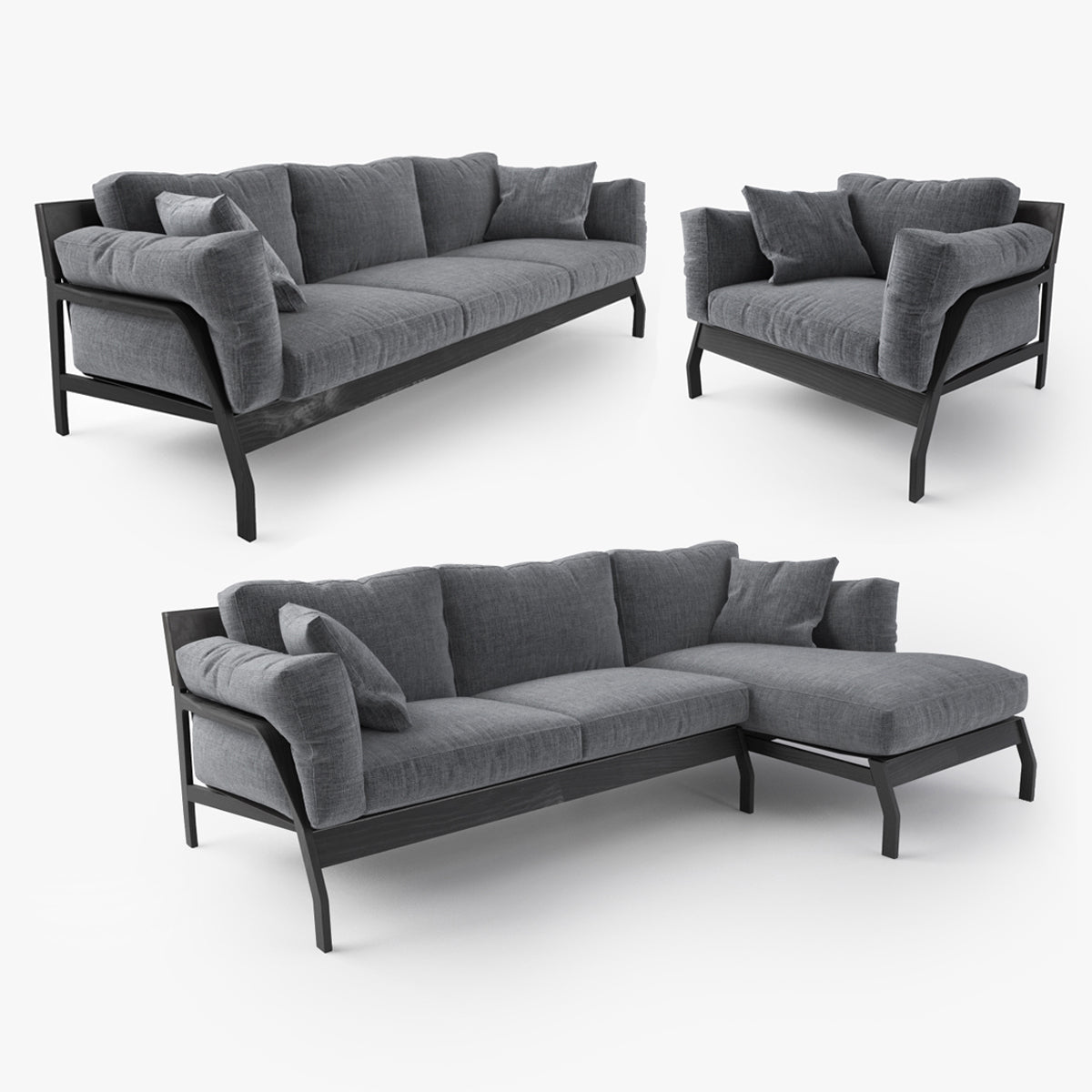 Cassina Eloro Sofa and Armchair 3D Model