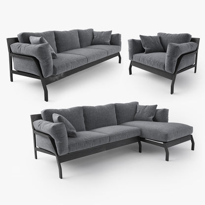 Cassina Eloro Sofa and Armchair 3D Model