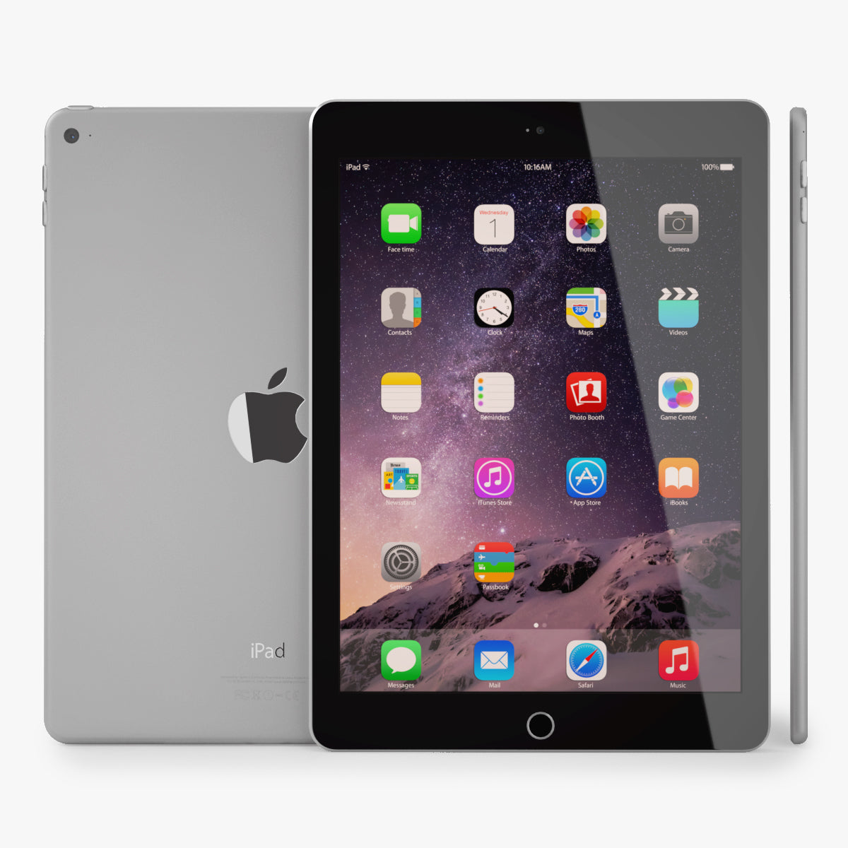 Apple iPad Air 2 Space Gray 3D Model