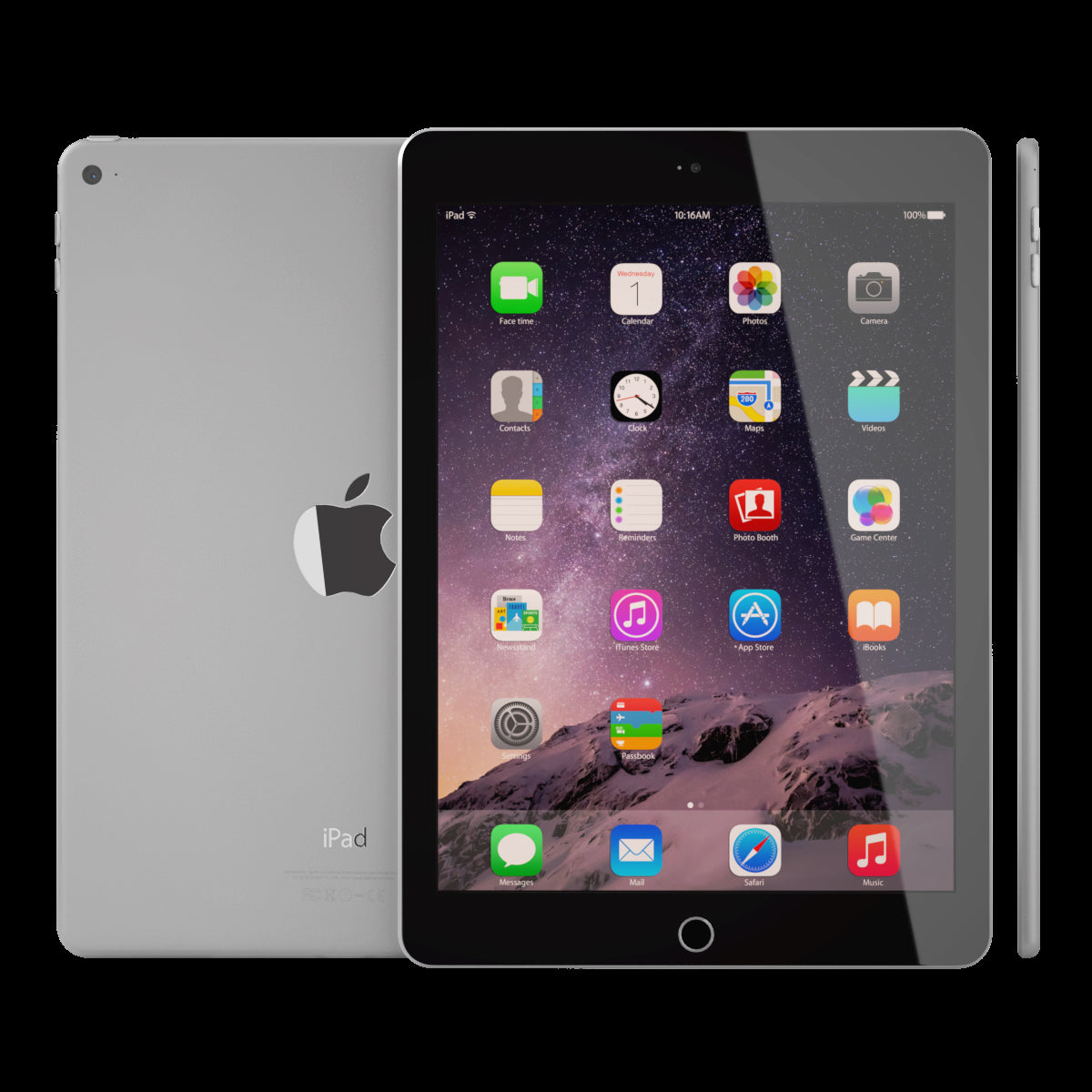 Apple iPad Air 2 Space Gray 3D Model