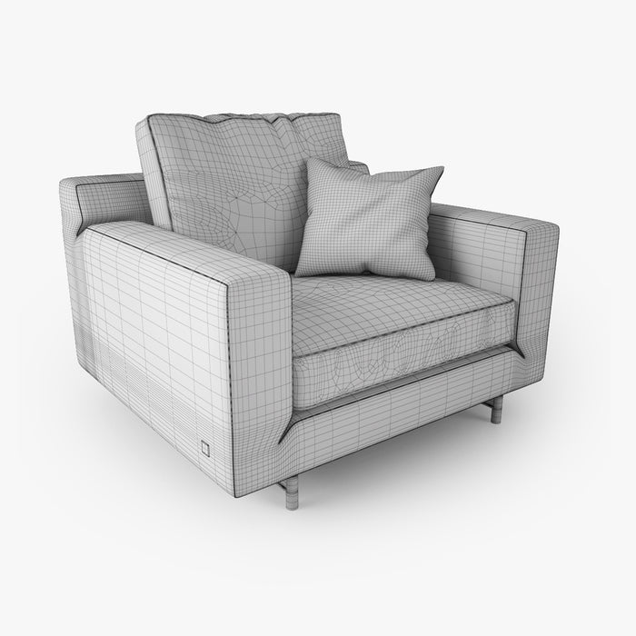 FREE Modern Fabric Armchair 3D Model
