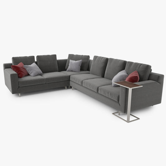 FREE Modern Fabric Corner Sofa 3D Model