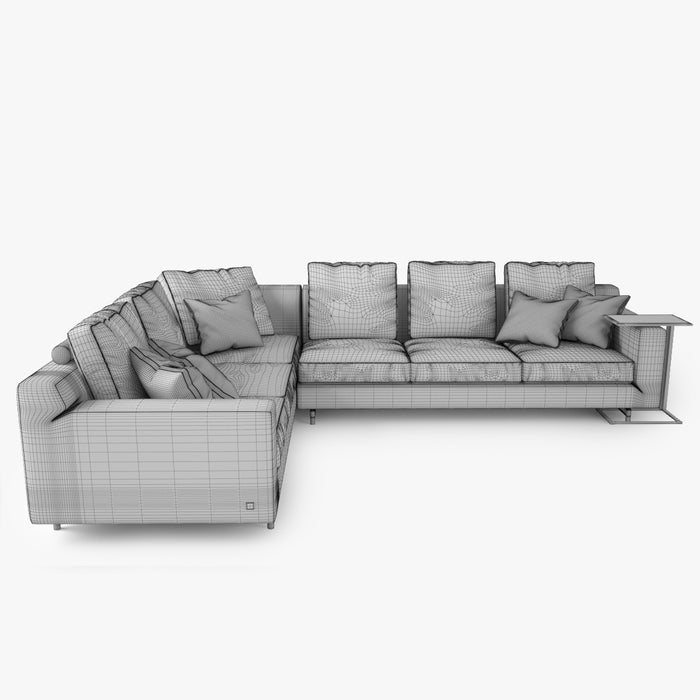 FREE Modern Fabric Corner Sofa 3D Model