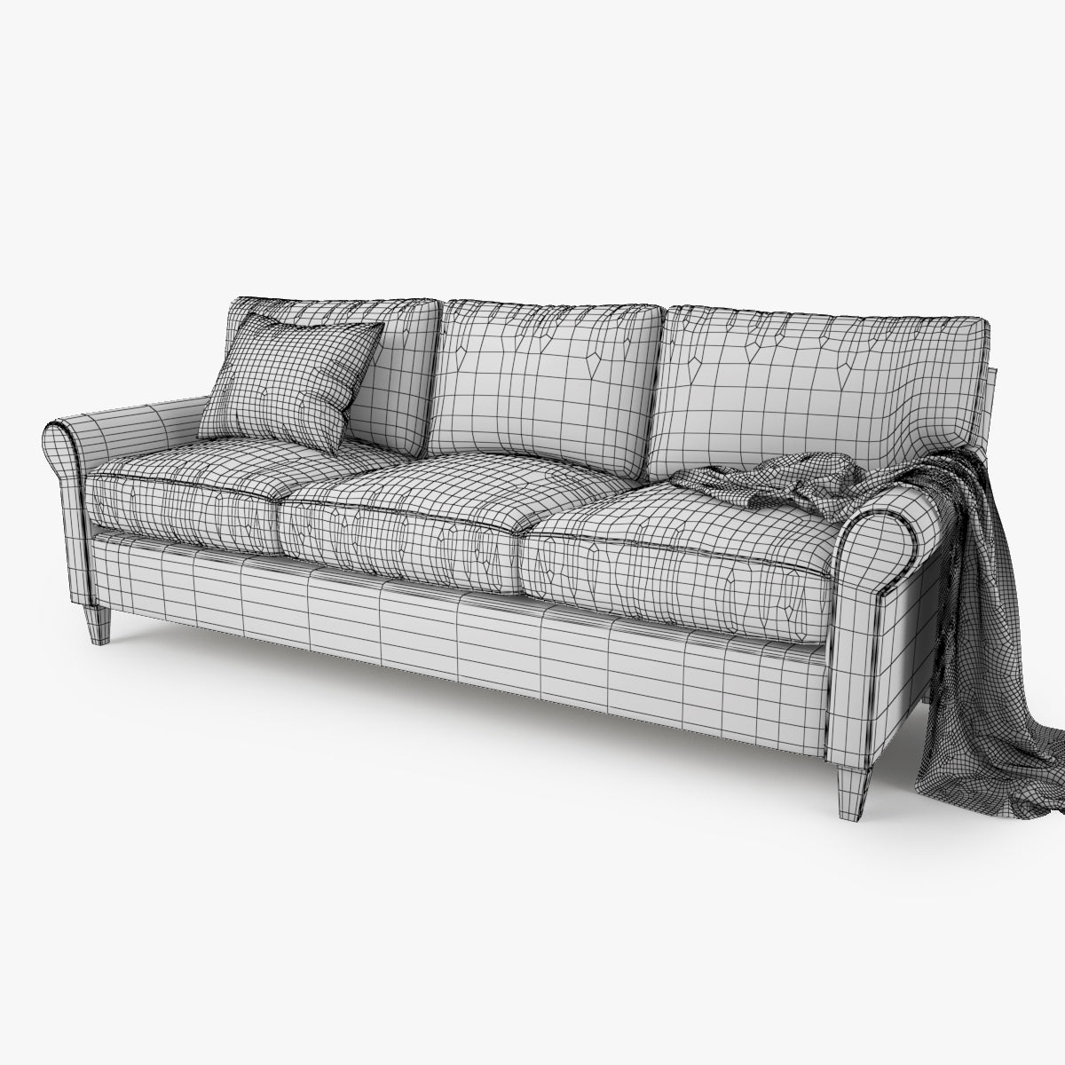 Crate and Barrel Montclair 3 Seat Sofa 3D Model