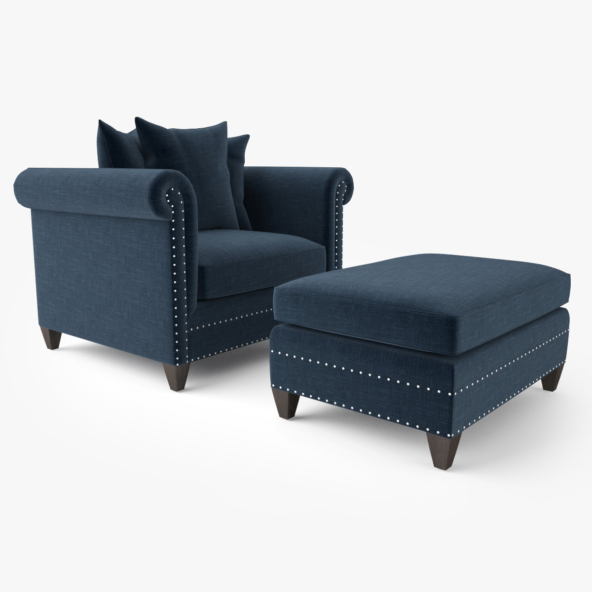 Crate and Barrel Durham Chair and Ottoman 3D Model