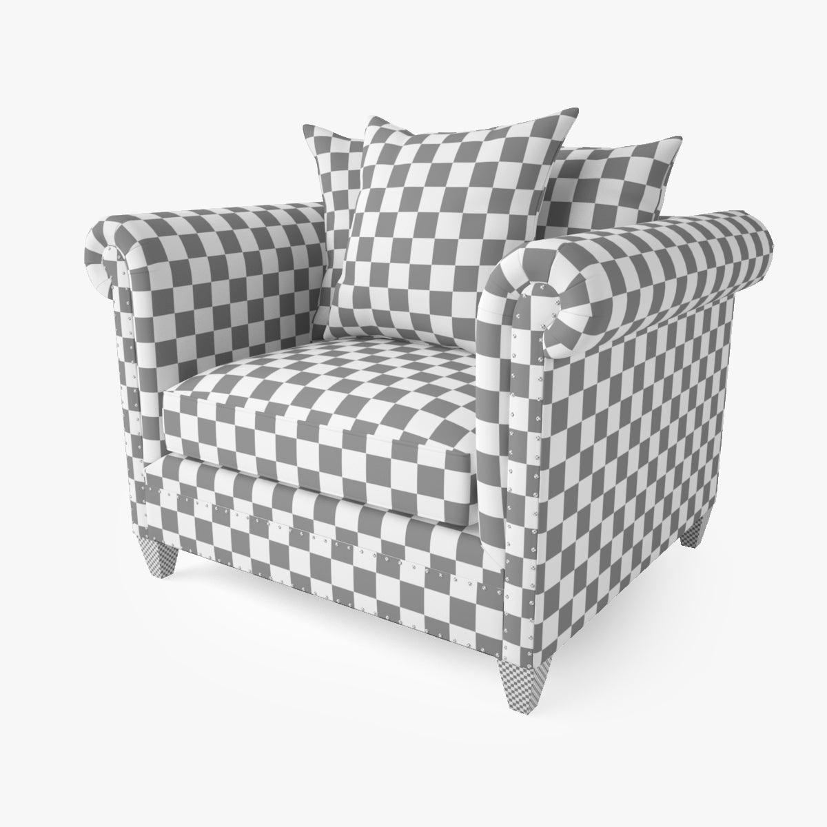 Crate and Barrel Durham Chair and Ottoman 3D Model
