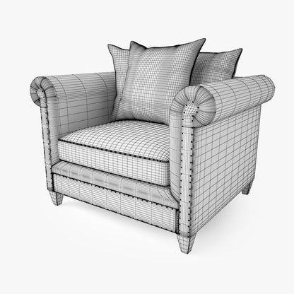 Crate and Barrel Durham Chair and Ottoman 3D Model