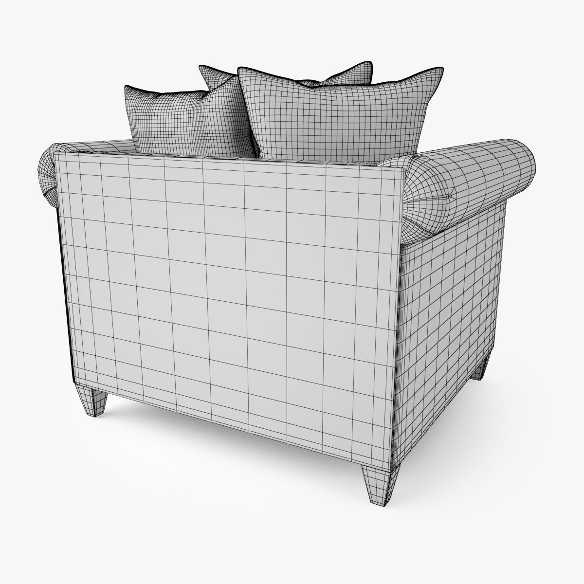 Crate and Barrel Durham Chair and Ottoman 3D Model