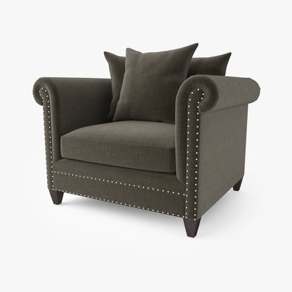 Crate and Barrel Durham Chair and Ottoman 3D Model