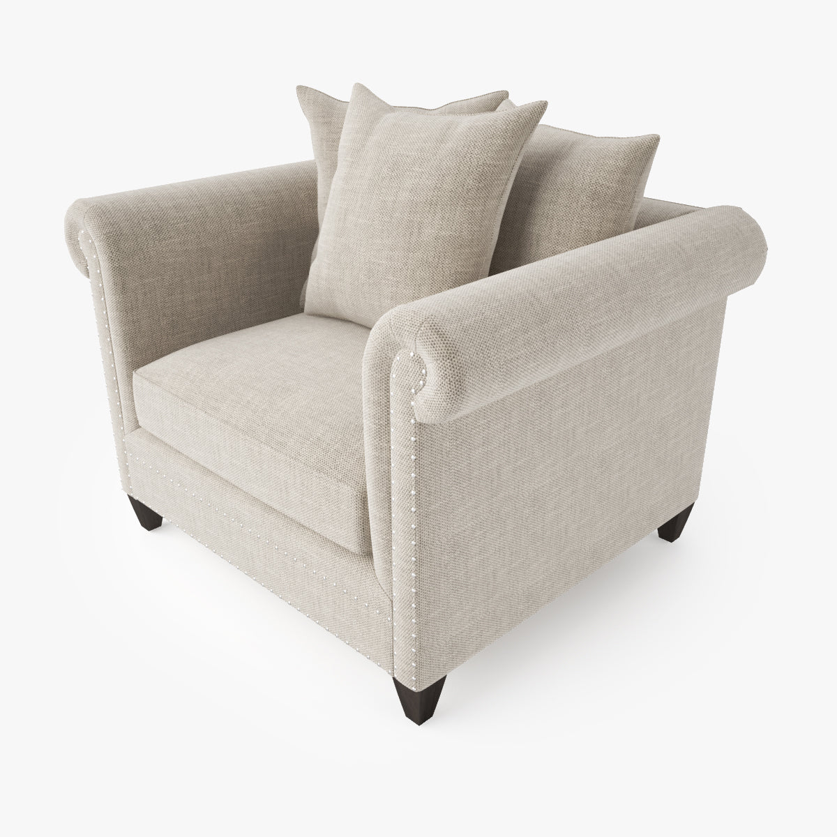 Crate and Barrel Durham Chair and Ottoman 3D Model