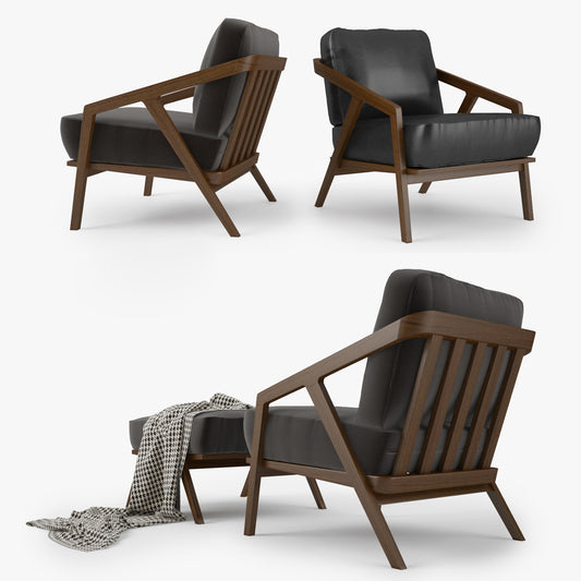 Dare Studio Katakana Lounge Chair and Ottoman 3D Model