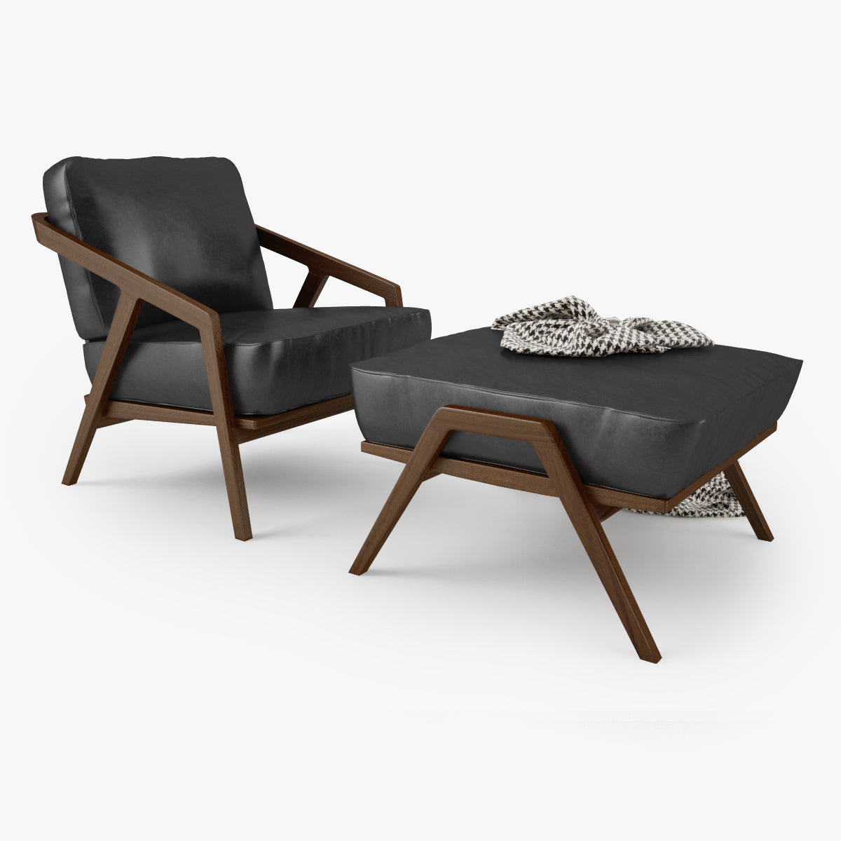 Dare Studio Katakana Lounge Chair and Ottoman 3D Model