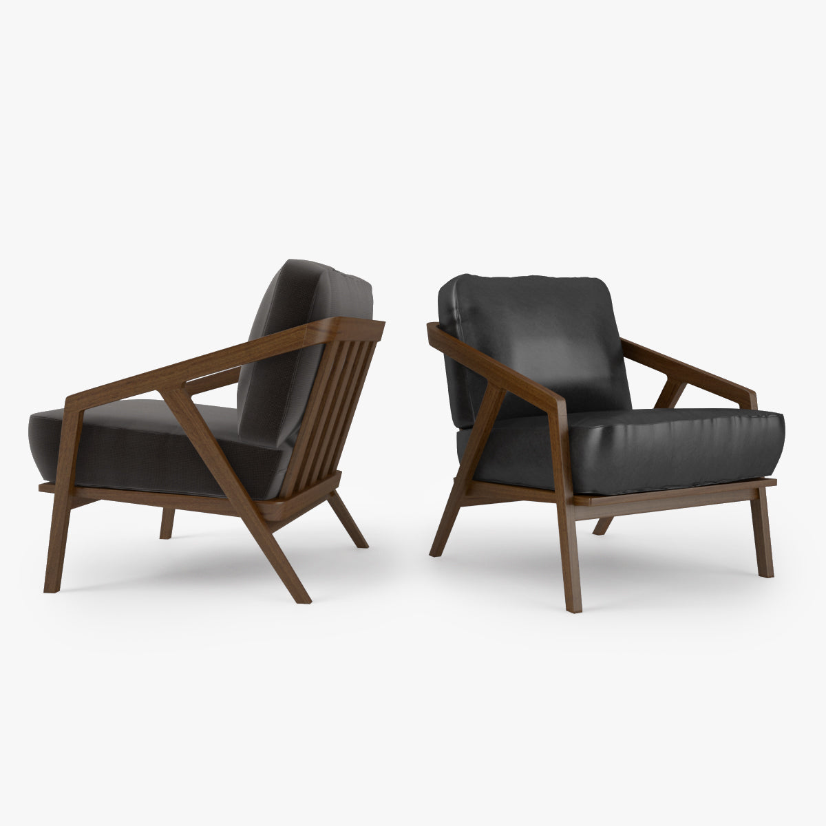 Dare Studio Katakana Lounge Chair and Ottoman 3D Model