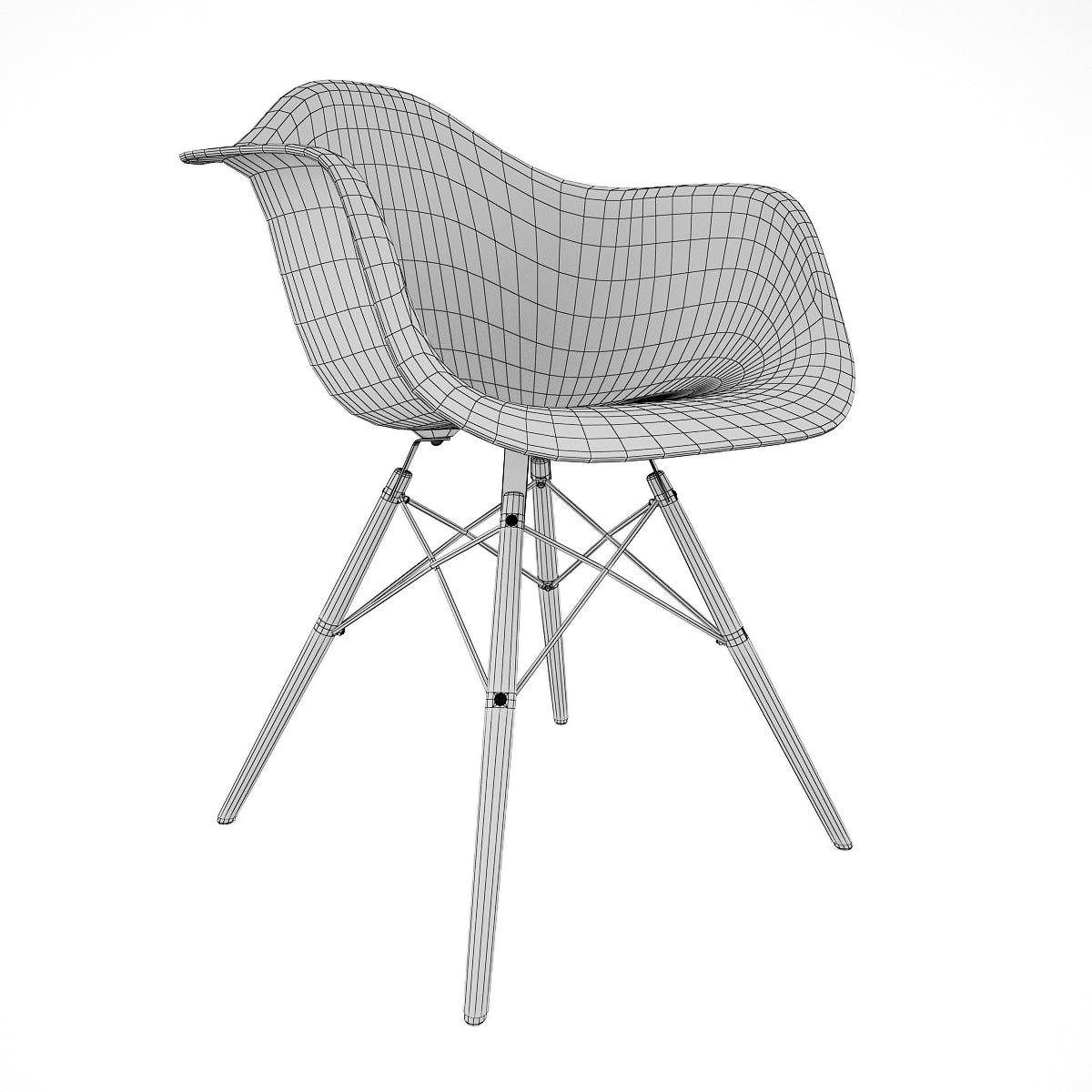 FREE Vitra Eames Plastic Armchair DAW 3D Model