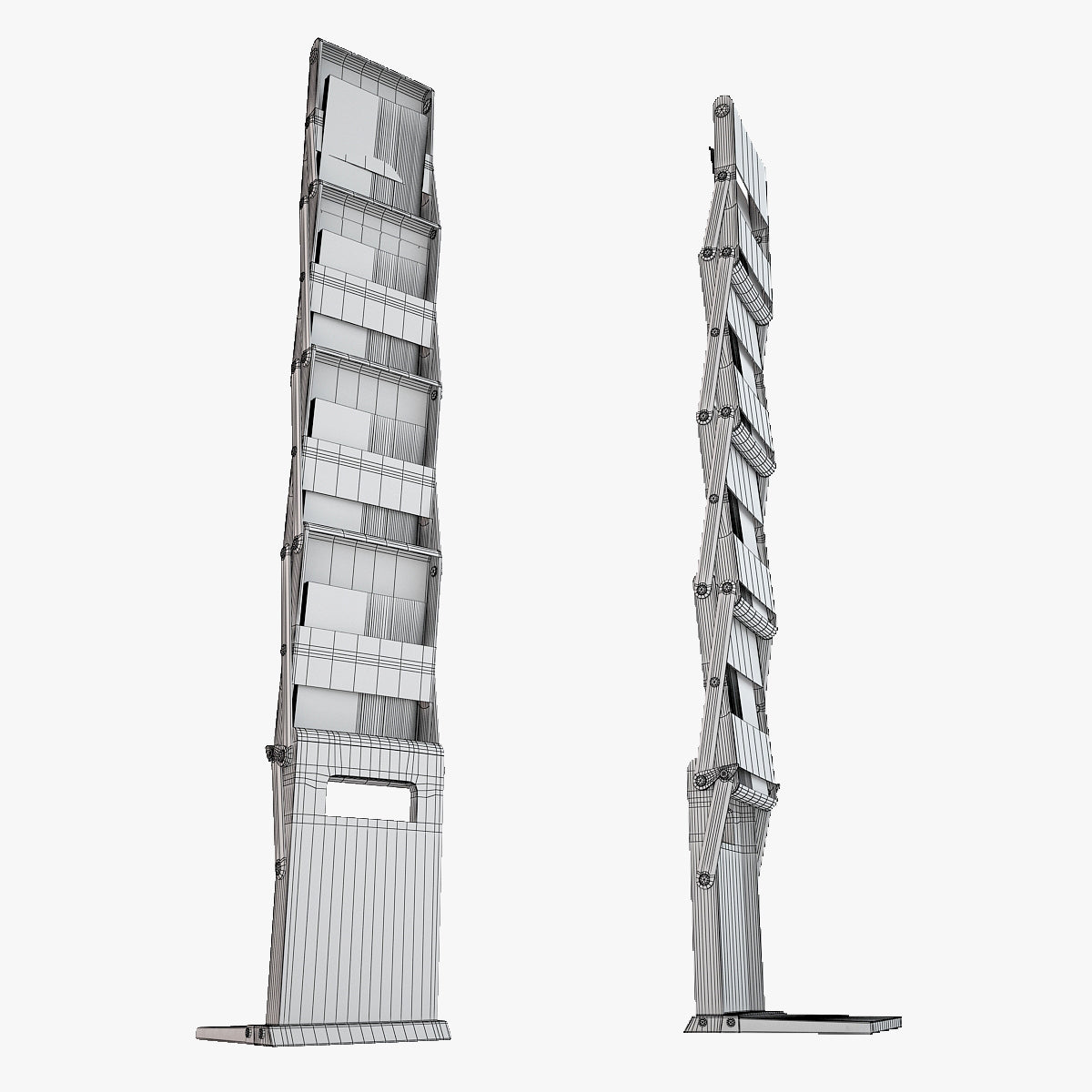 Folding Brochure Stand 2 3D Model