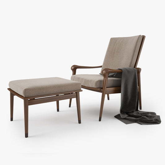 Giorgetti Denny Armchair and Stool 3D Model