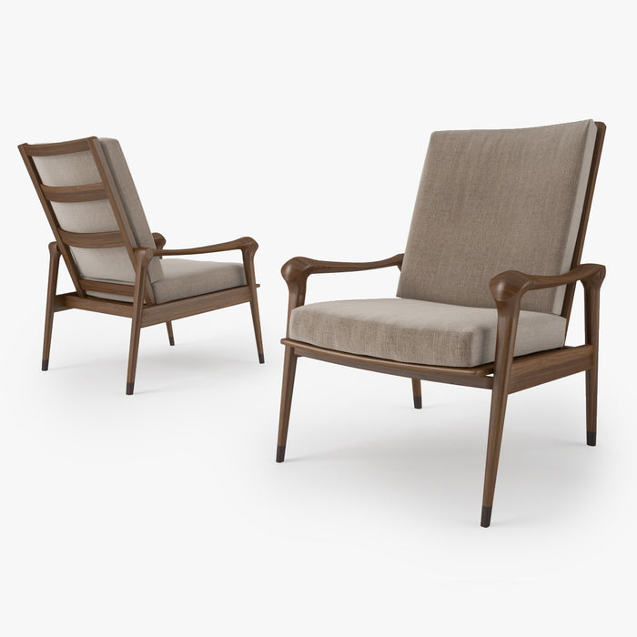Giorgetti Denny Armchair and Stool 3D Model