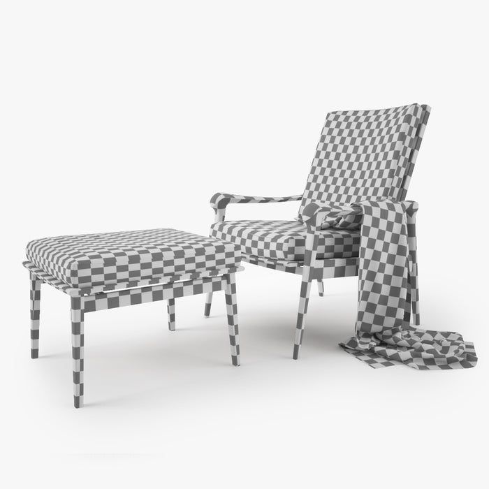 Giorgetti Denny Armchair and Stool 3D Model