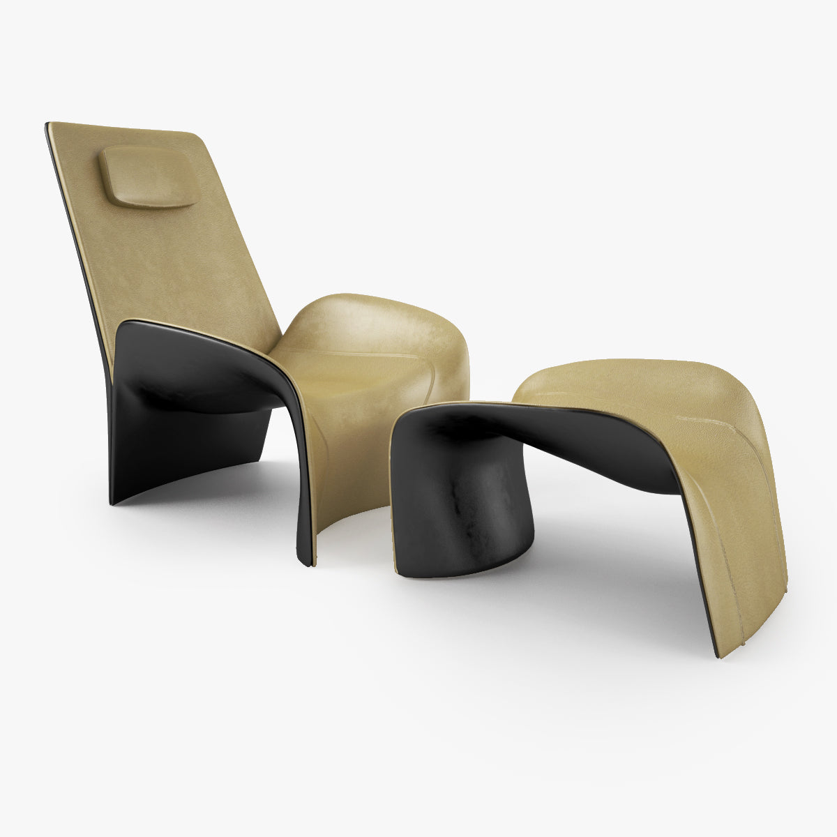 FREE Giorgetti Eva Armchair and Stool 3D Model