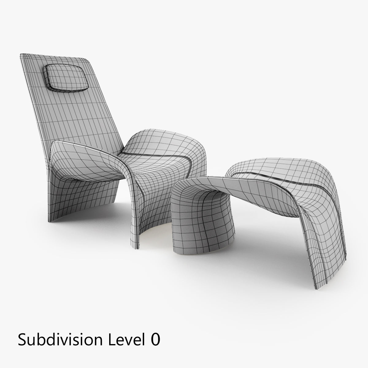 FREE Giorgetti Eva Armchair and Stool 3D Model