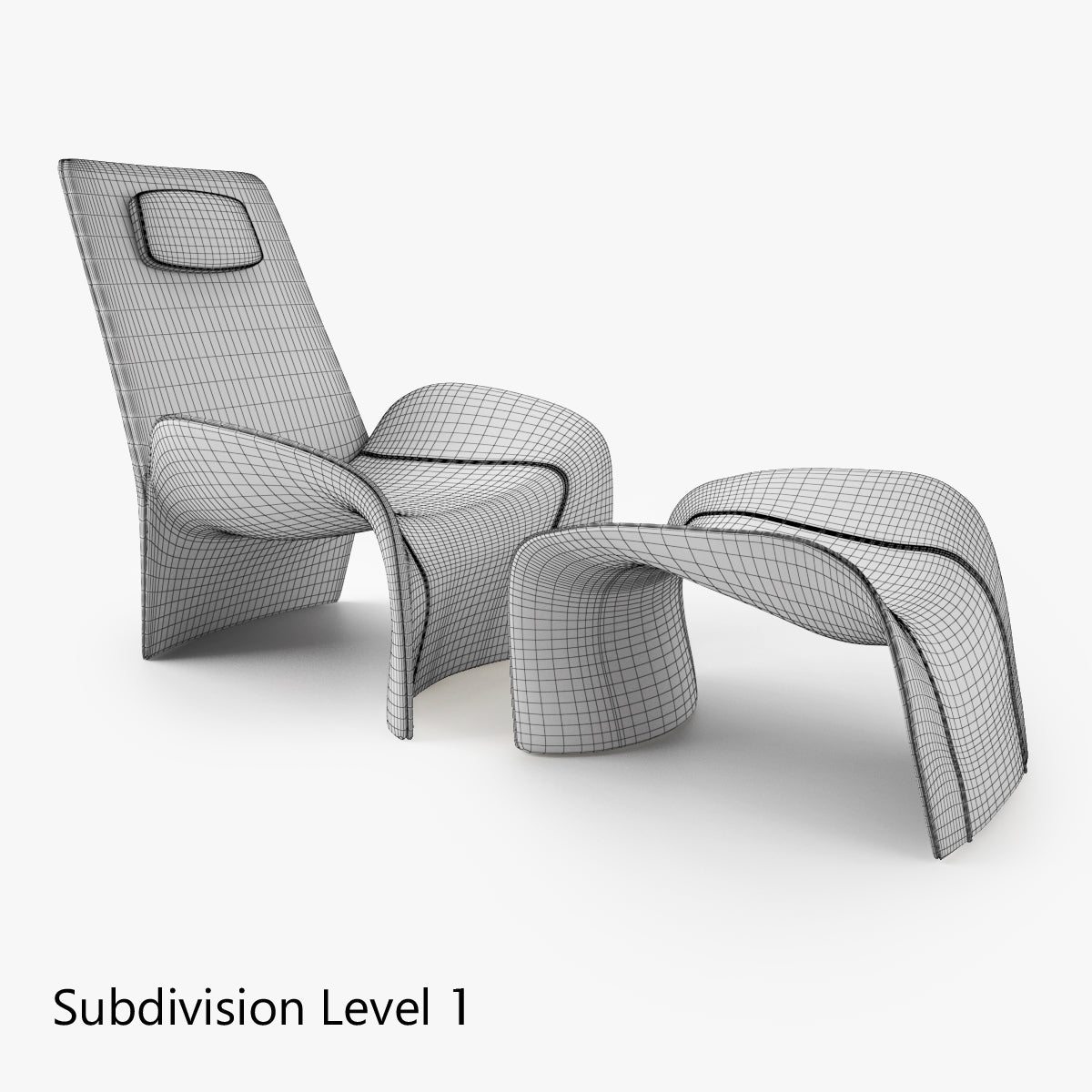 FREE Giorgetti Eva Armchair and Stool 3D Model