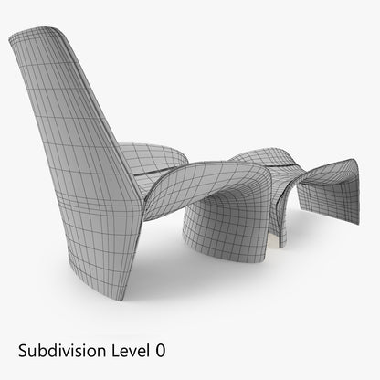 FREE Giorgetti Eva Armchair and Stool 3D Model