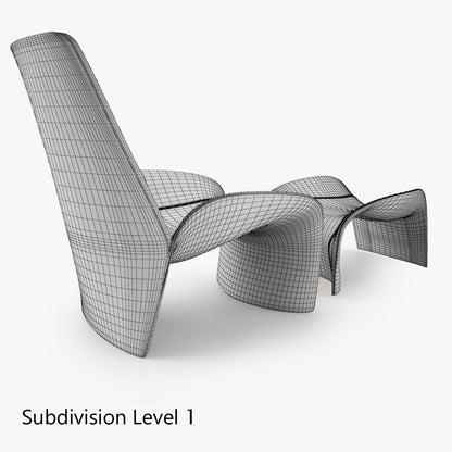 FREE Giorgetti Eva Armchair and Stool 3D Model