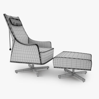 Giorgetti Mobius Swivel Wing Chair 3D Model