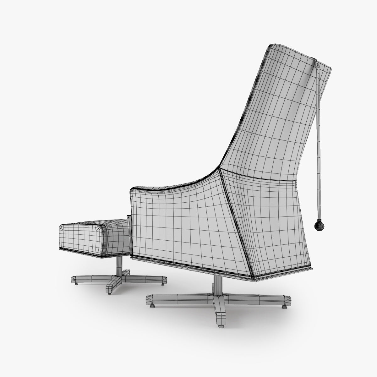 Giorgetti Mobius Swivel Wing Chair 3D Model