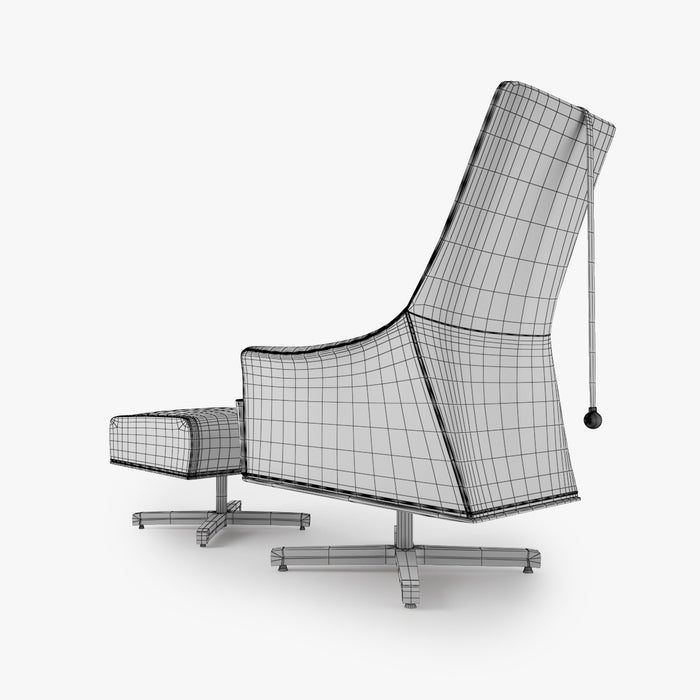 Giorgetti Mobius Swivel Wing Chair 3D Model