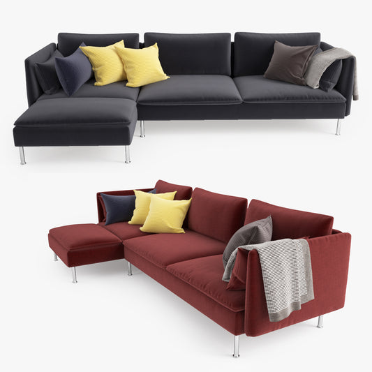 IKEA Soderhamn Sofa and Chaise Lounge 3D Model