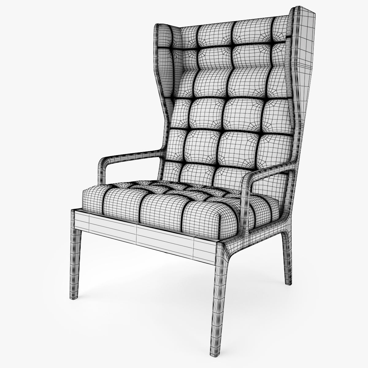 Jame UK Wingback Chair 3D Model