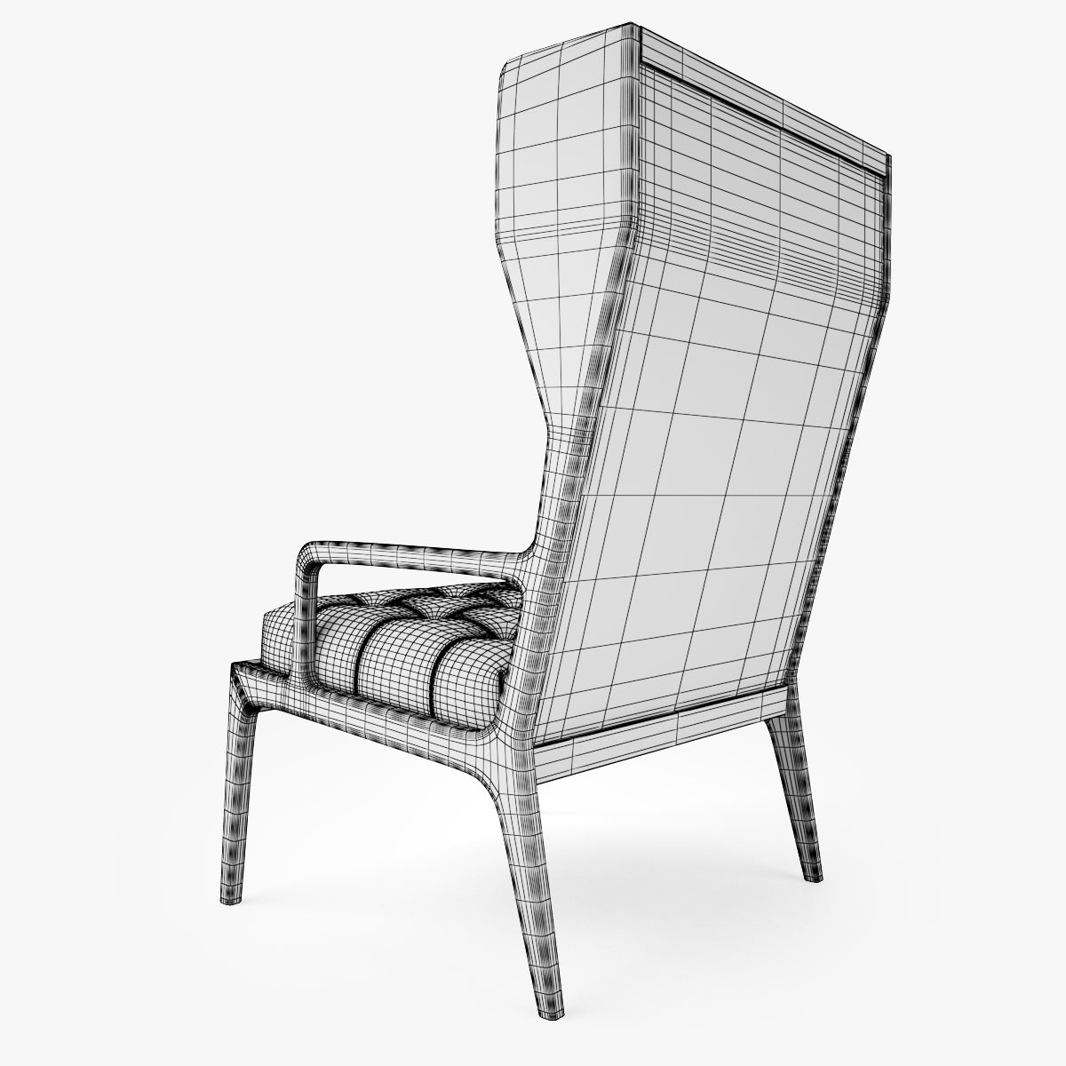Jame UK Wingback Chair 3D Model